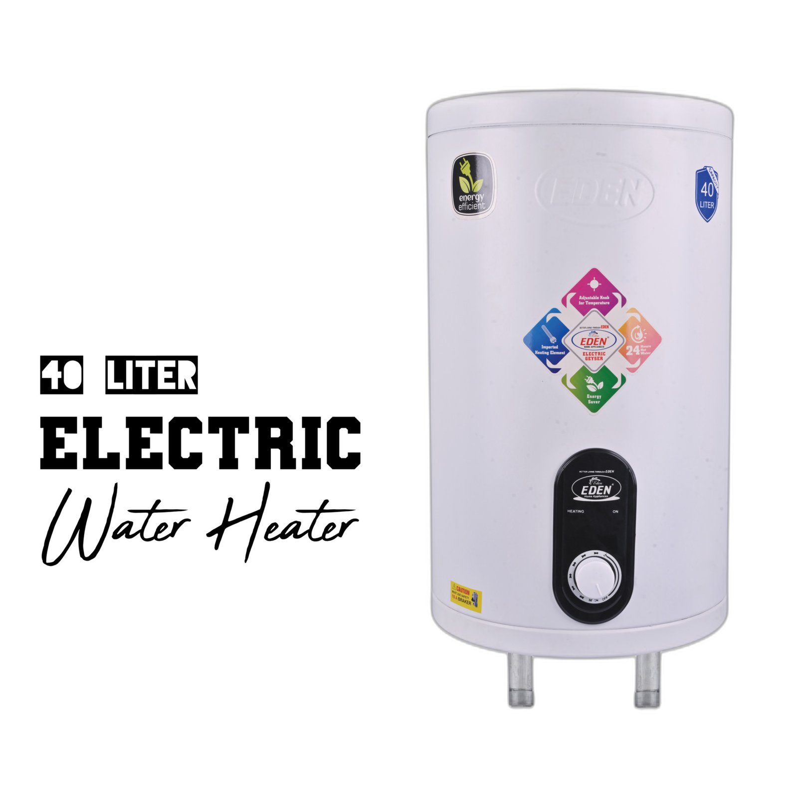 EDEN ELITE SERIES ELECTRIC DIGITAL GUAGE 40 LITTERS WITH SAFETY VALVE 10 GALLONS BEST WATER HEATING EFFICIENCY AND LONG LIFE TIME