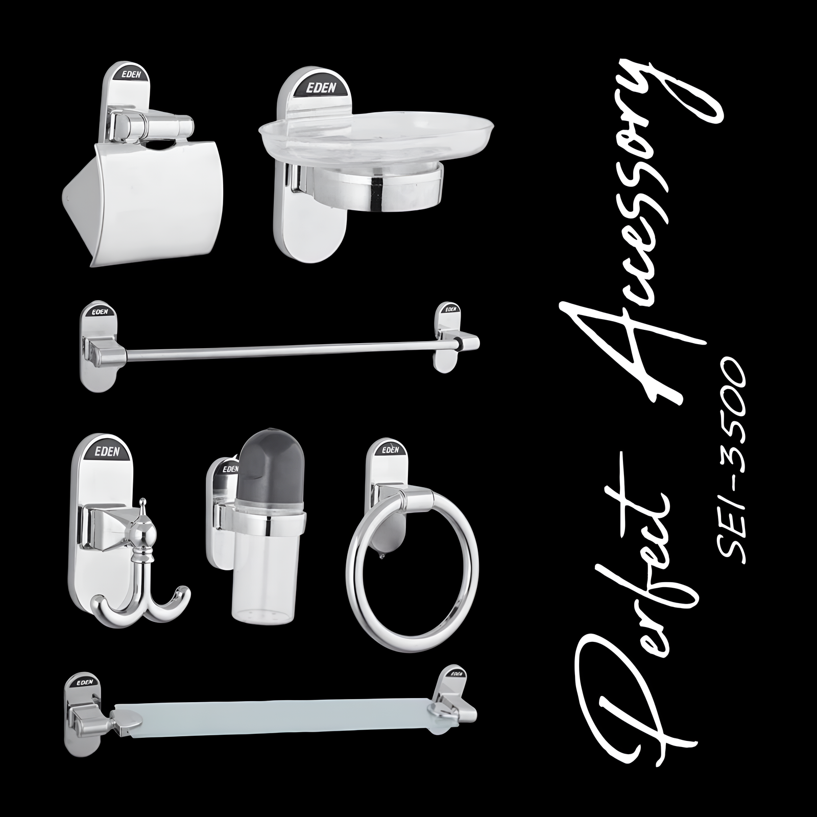 Bathroom Accessories Set Luxury Bathroom Design Wall Mount Brass 7-Piece SEI 3500