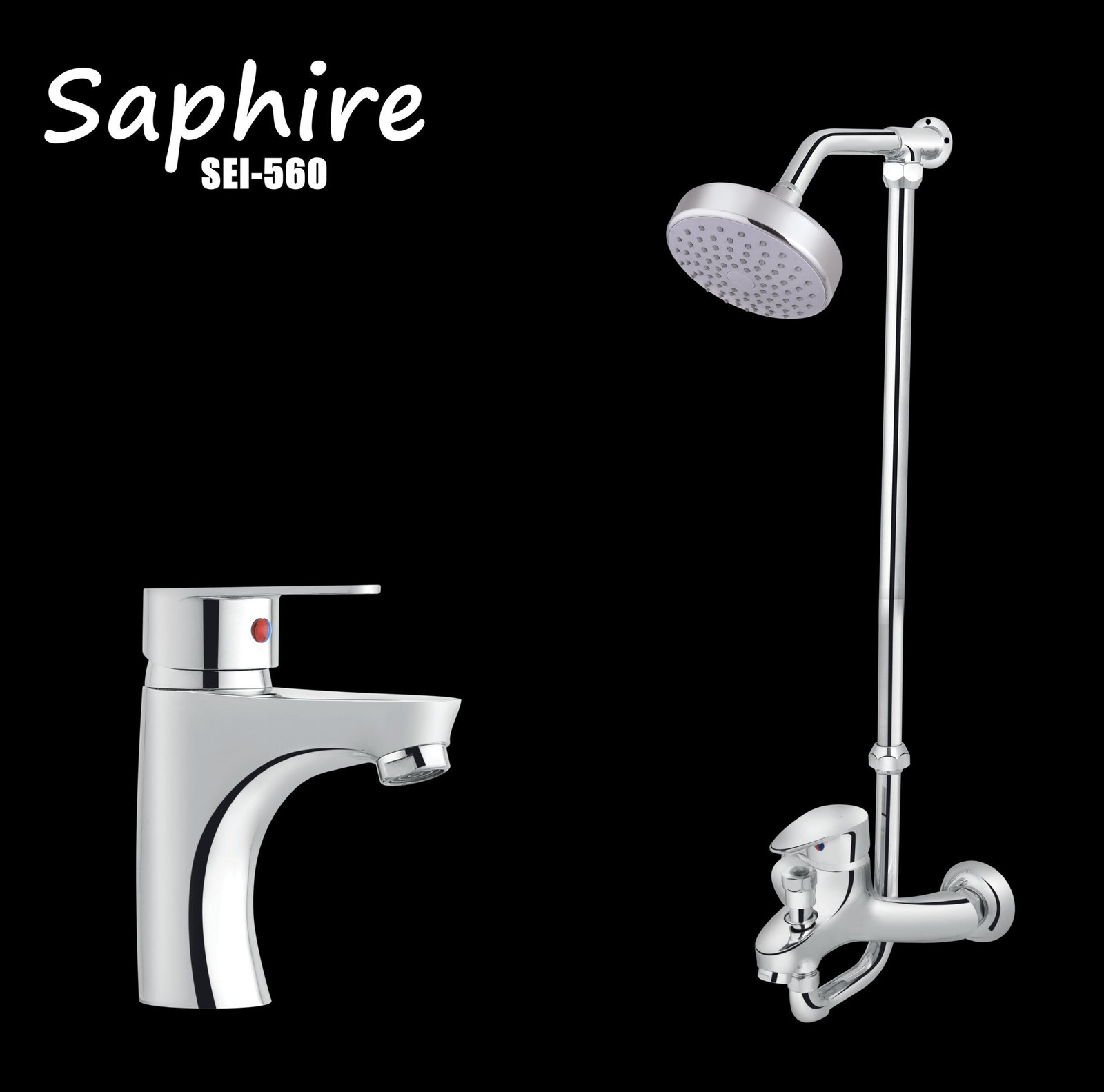 MODEL 560 Single lever Complete - 8-Piece Luxury Bathroom Shower Set 99% of Brass With High Quality Chrome Finishing