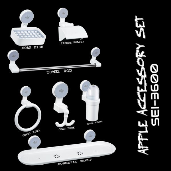 Bathroom Accessories Set Luxury Bathroom Design Wall Mount Brass 7-Piece Apple SEI-3600
